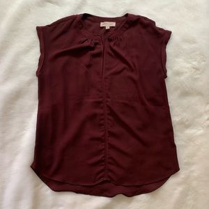 Philosophy V-Neck Maroon Top size M
